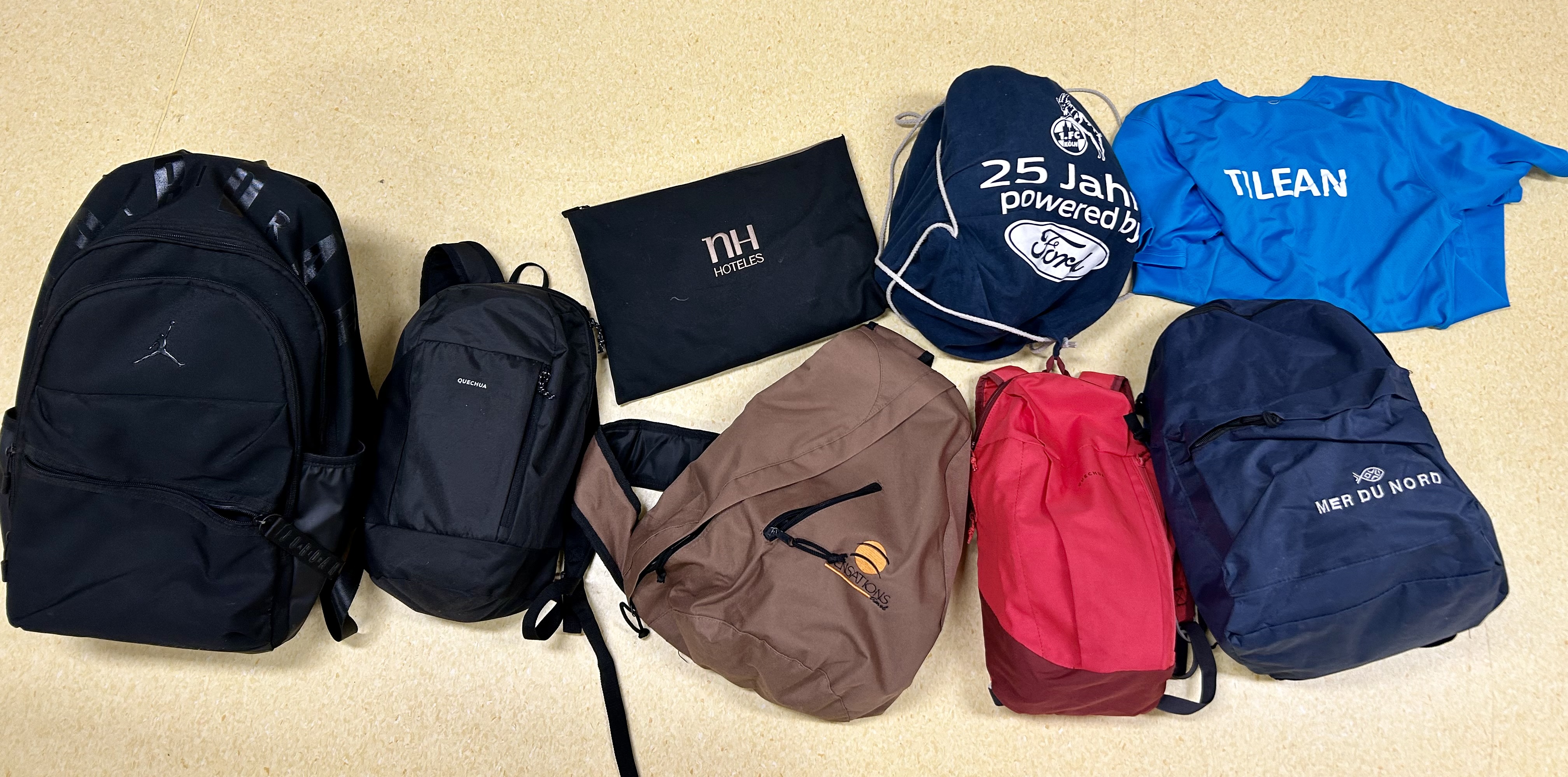 Photo of various bags and sports items